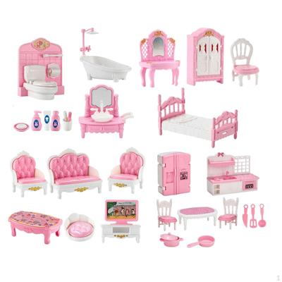 22 Pieces Play House Accessories, Mini Furniture Pretend Toy, DIY Scene Model, Dollhouse