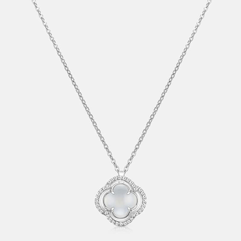 

METROCITY JEWELRY La Rosa Sterling Silver White Necklace A251SN1068WPH 42cm