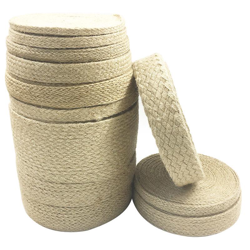 Simple Style Jute and Hemp Webbing: Wide-Narrow Flat Belt for Decorative Packaging and Bundling