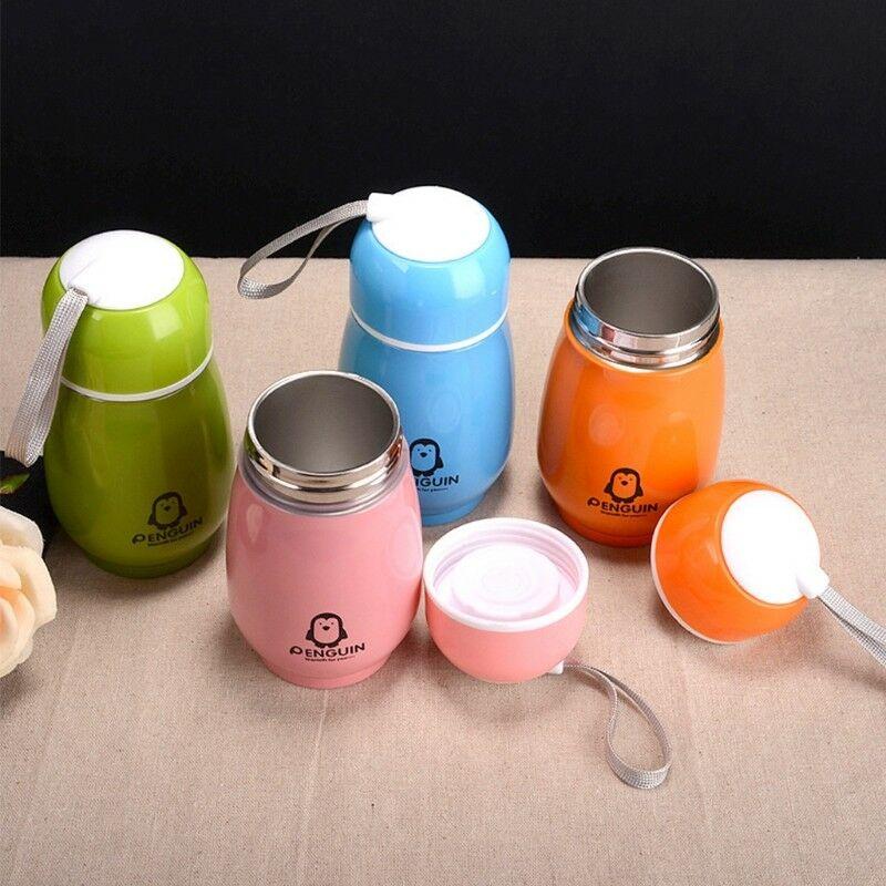 Stainless Steel Lovely Penguin Vacuum Cup Thermos Bottle Flask Cup Kids Mug