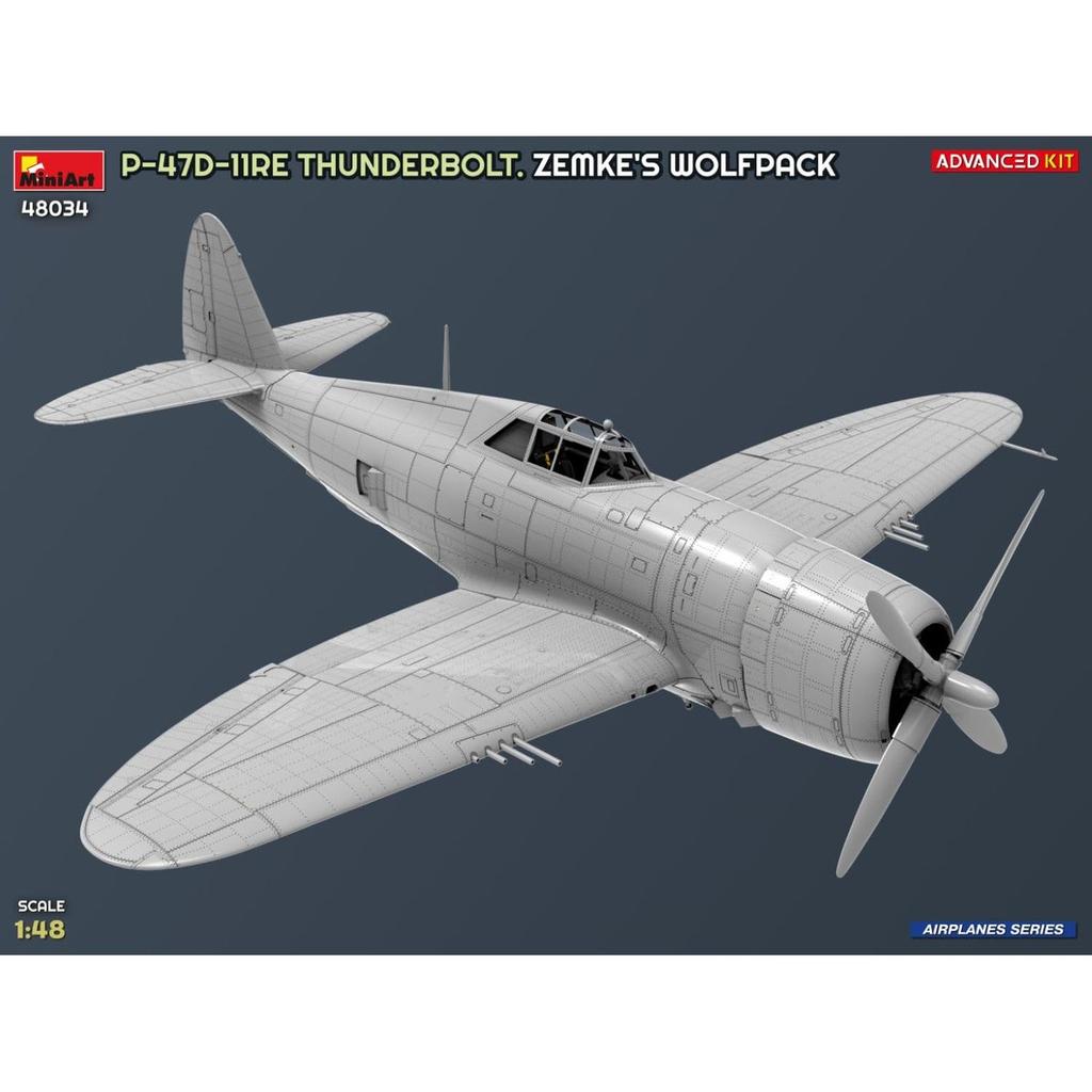 MiniArt 1/48 P-47D-11RE Thunderbolt Zemke's Wolfpack Advanced Kit, Plastic Model Airplane
