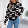 HNXC Autumn Winter Halloween Checkered Lantern Long-sleeved Pullover Sweater Women's Clothing