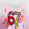 94238 Girls Steal A Brainrot 67 Printed Bow Party Sleeveless Princess Dress