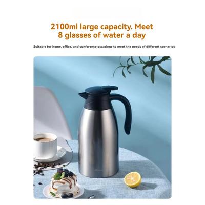 Izolační konvice 2L Termoska na kávu Termoska z nerezové oceli Velká kapacita Vnitřní nepropustná izolace Kancelář na vodu