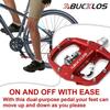 BUCKLOS MTB Pedal for SPD System Bicycle Mixed Pedal Mountain Bike Self-locking Pedals Aluminum Alloy MTB Bike Clipless Pedals