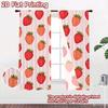 2D FLAT PRINTING 2pcs Curta (Without Rod) Red Strawberry Illustrations Contemporary Modern Curta Yarn Curta Outdoor