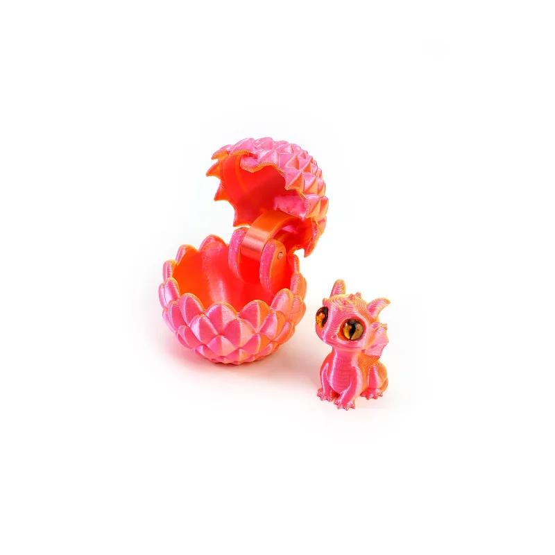 Q Version Creative 3D Printable Hatchable Mini Dragon Egg Set Hatchling Model Halloween Easter Gifts & Desktop Decorations