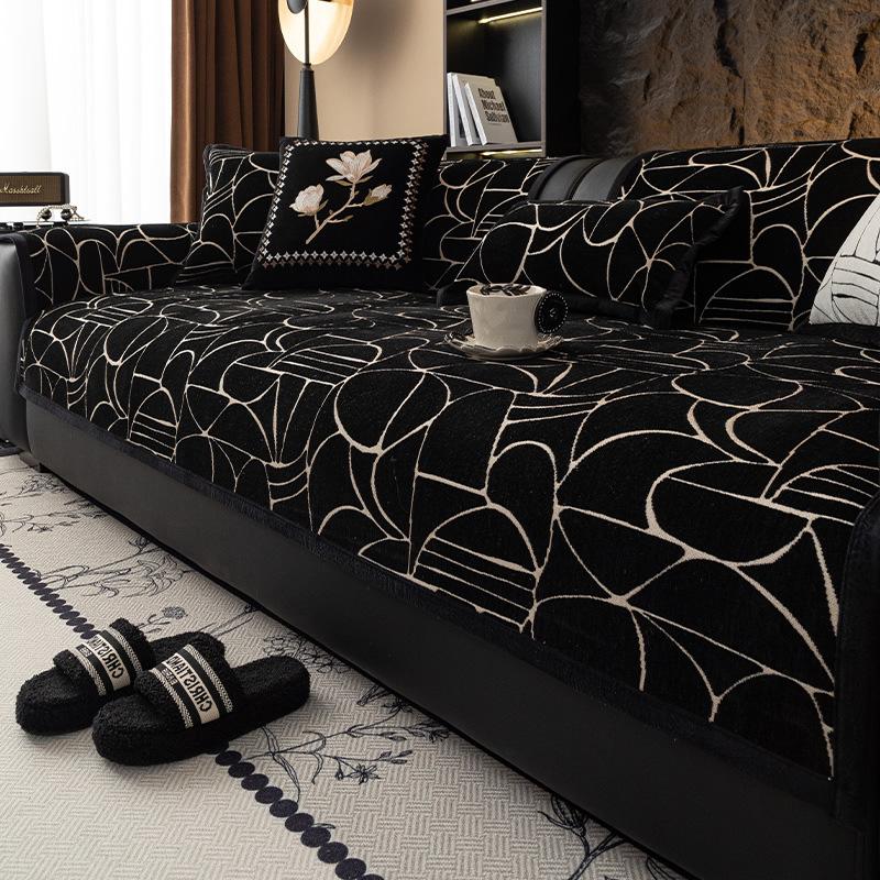 Chenier Sofa Cushion Is Universal In All Seasons  New Straight-Breasted Leather Seat Cushion Light Luxury High-End Non-Slip Cover Cloth