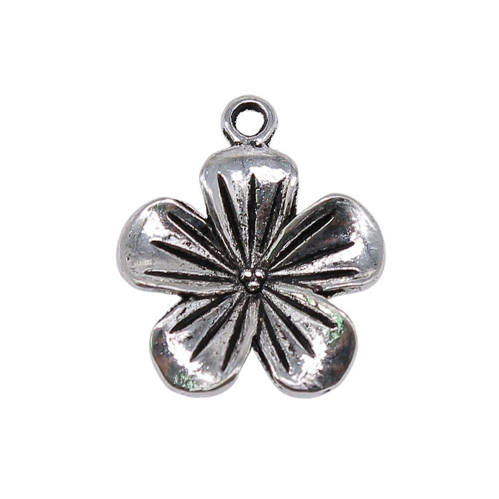 

4шт Подвески Цветы Античное Серебро Цвет Цинковый Сплав 23X20мм