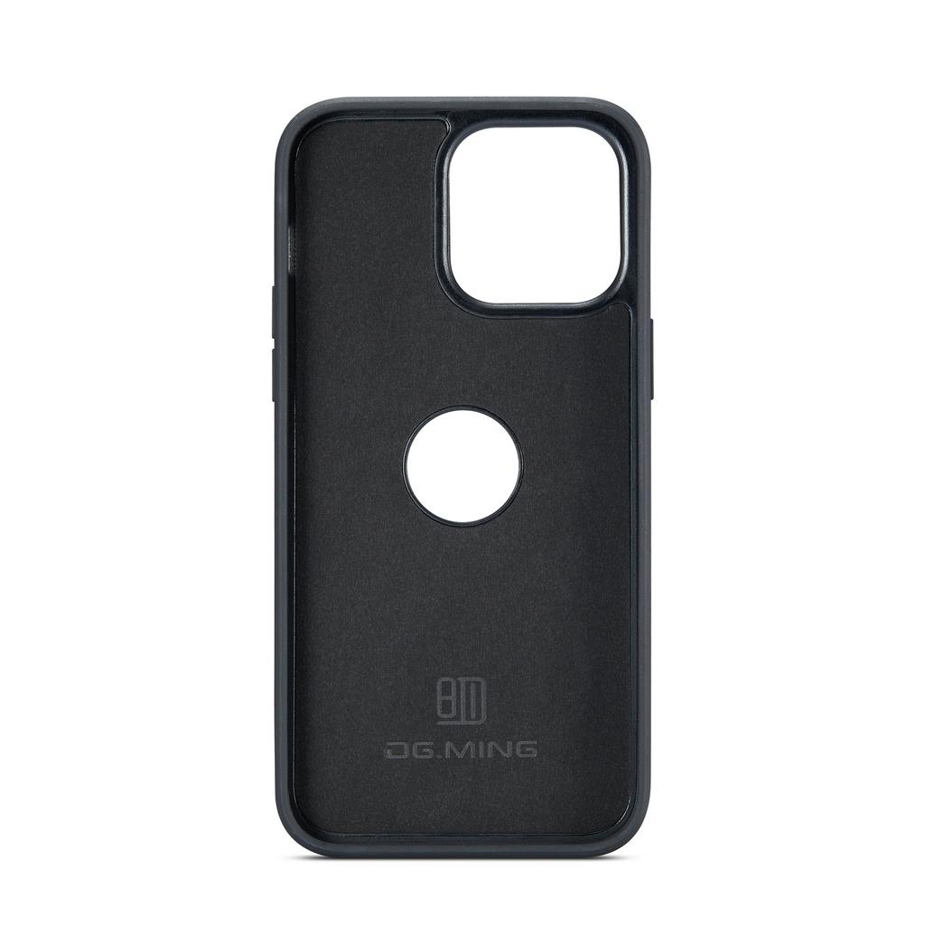 DG.MING For iPhone 16 Pro Max Case Anti-Drop Leather Coated PC+TPU Phone Back Cover