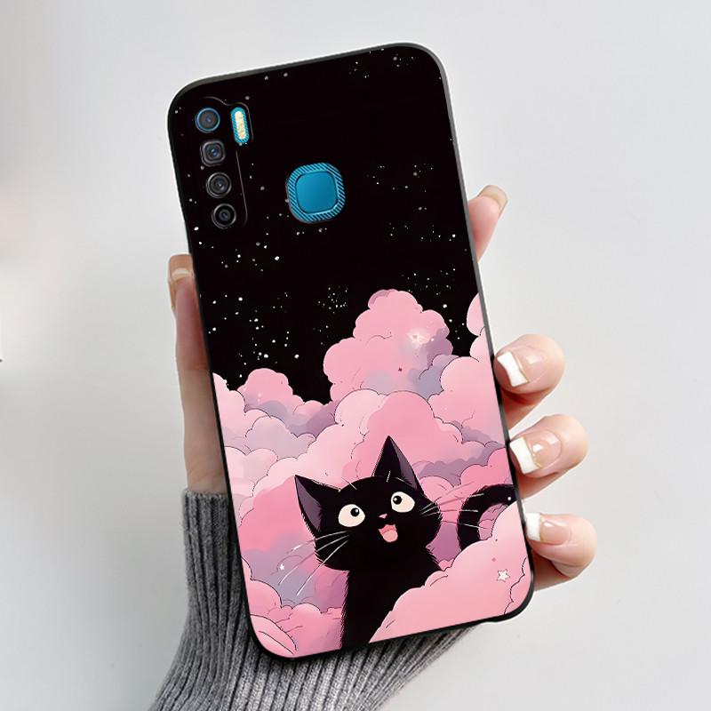 

Shockproof Cover For Infinix S5/S5 lite/X652/Camon 12 Air/CC6 Beautiful Flower Floral Painted Bumper Soft Cute Black Case Infinix S5