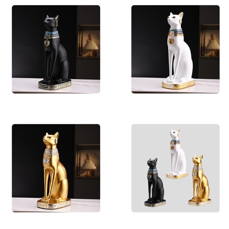 Figura de gatito del Antiguo Egipto de 9.25" Estatua de la Diosa Gato Egipcia Bastet Figuras Coleccionables Escultura de Bastet Adorno Decoración del Hogar