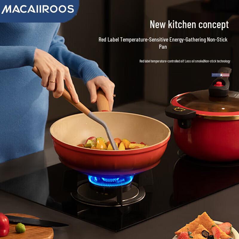

Macaiiroos 30cm Non-stick Temperature-Sensing Wok