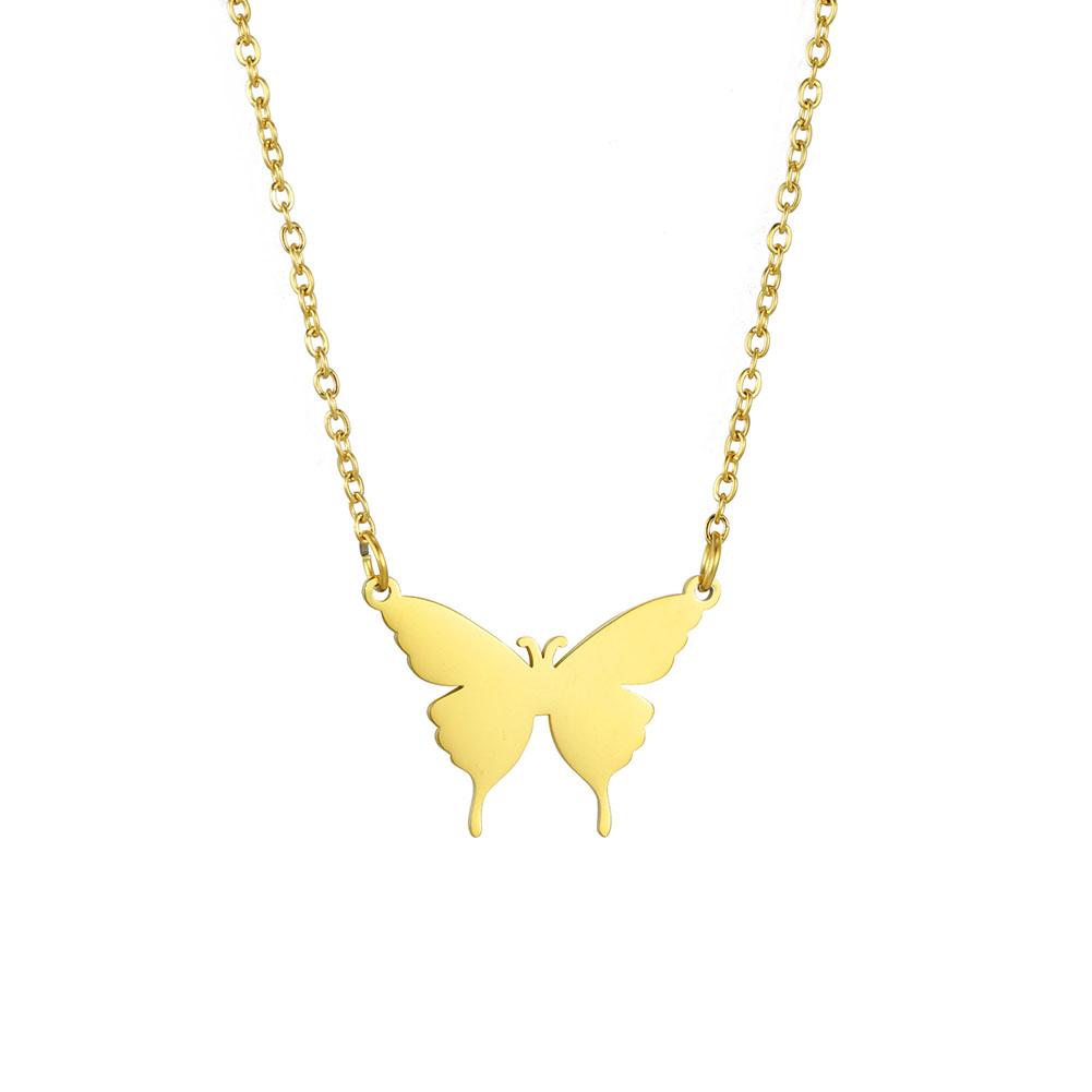 New In Butterfly Choker Necklace for Women Stainless Steel Gold Neck Chains Fashion Jewelry Gifts