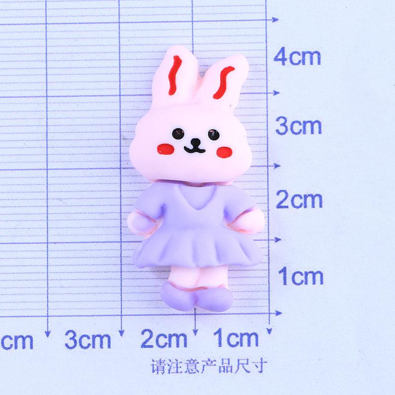 10Pcs New Cute Mini Cartoon Rabbit, Flat Back Resin Cabochons Scrapbooking DIY Jewelry Craft Decoration Accessorie