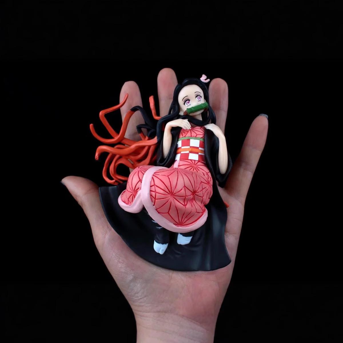 

Anime Demon Slayer Palm Kamado Nezuko Cute Q Version Action Figure PVC Decoration Doll Model Children Toy Gift