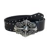 Retro 90s Punk Waistband Wide Belt with Metal Clasp Women's Gothic Fashion Accessory Waist Cincher for Jeans Styling