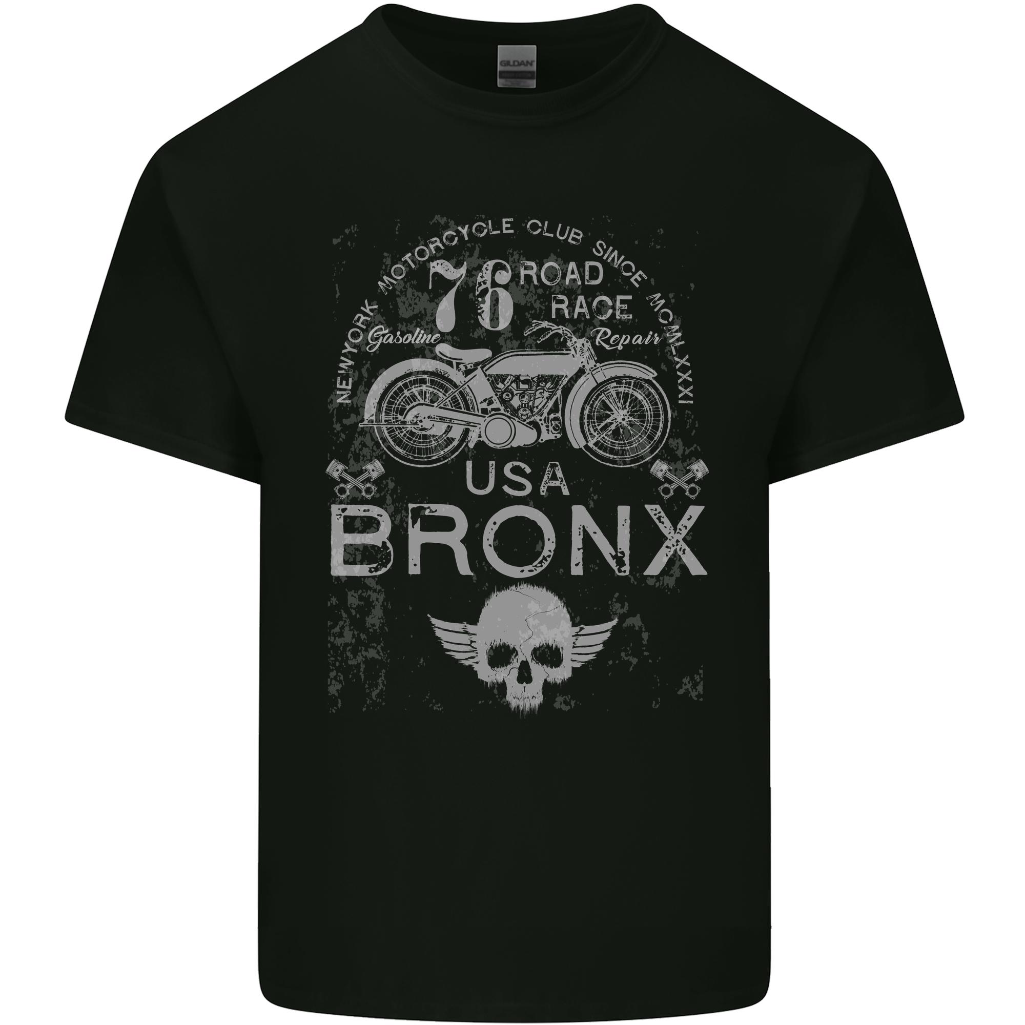 Bronx USA Motorcycle Club Biker Motorbike Unisexs Light Cotton TShirt S