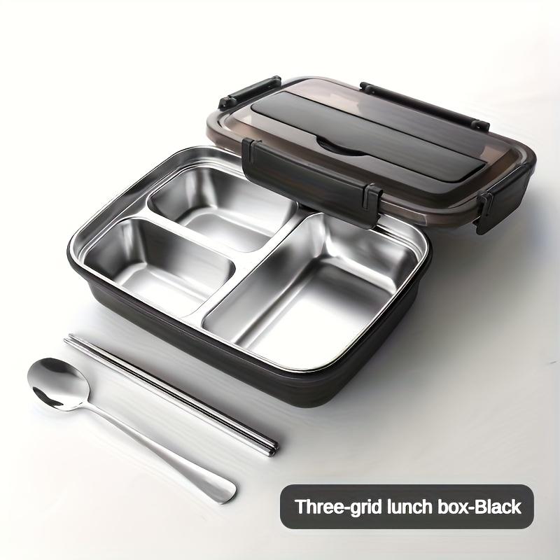 

1pcs Leak-proof Stainless Steel Three-grid Lunch Box Gifts for Students and Office Workers Bento Containers for Kitchen Supplies 1200ml чёрный
