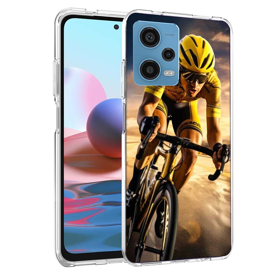 Bicycle Race Phone Case For Redmi Note 13 12 14 15 Pro Plus 13R 11 11T 11E 11S 10 Pro 10S 9 9S Cover Cell Clear TPU Capa Cases S