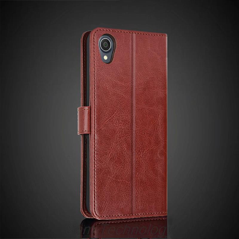 Kartenhalter Ledertasche für ASUS Zenfone Live L1 L2 ZA550KL Pu-Leder Flip-Cover Retro Brieftaschentasche Business Fundas Coque