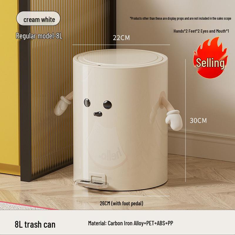 

Премиальное тихое педальное мусорное ведро для дома: Дизайн из кованого железа для ванной комнаты, кухни и гостиной