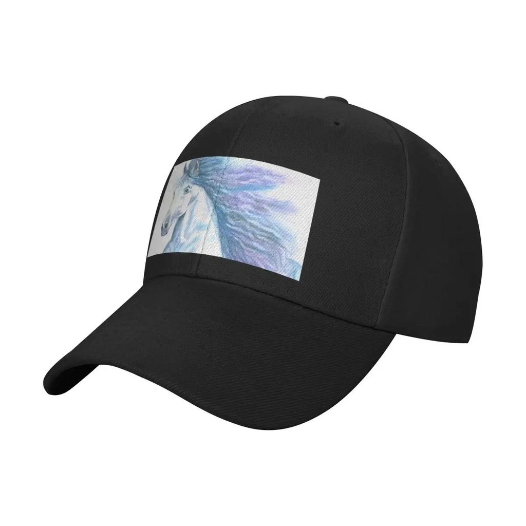 Mystery Horse with Blue and Purple Unisexe Baseball Cap Hip Hop Luxury Caps Beach Bag Sailor Cap for Unisex Designer Unisex Women's