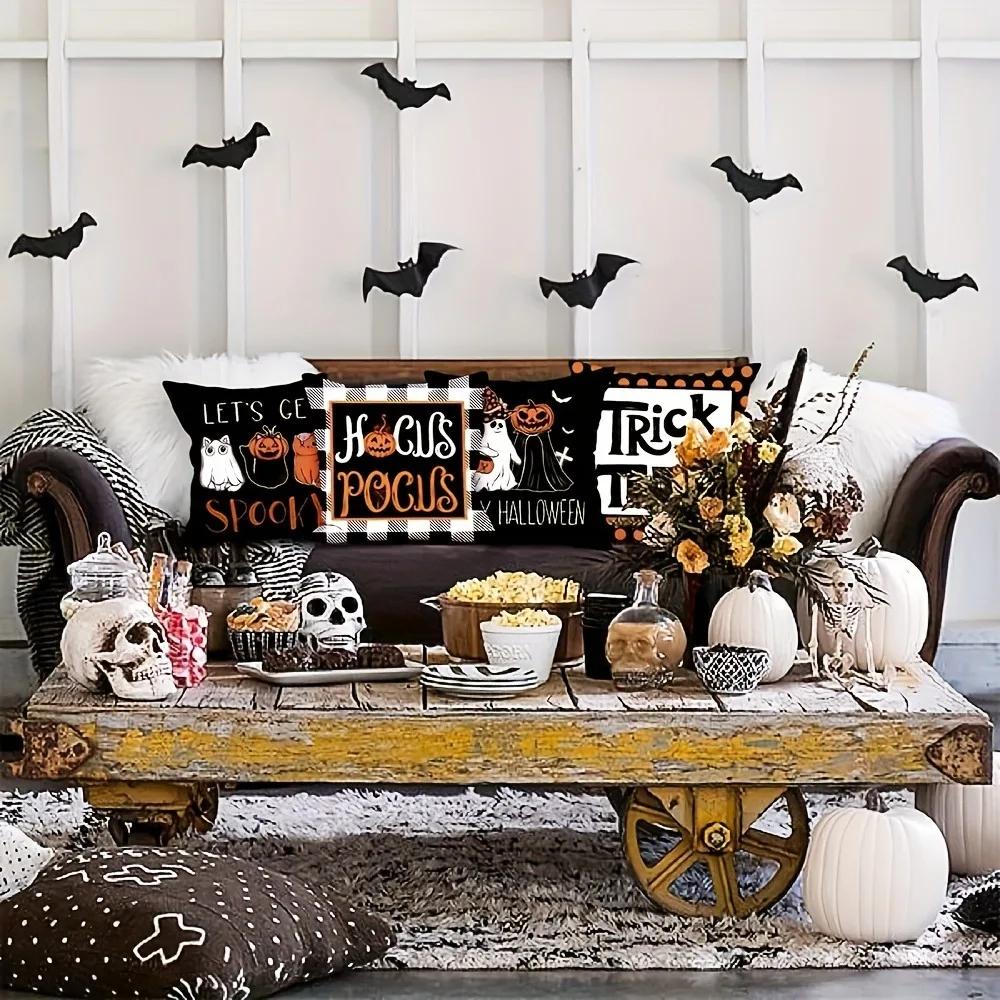 Halloween Pillowcases: Trick Or Treat, Spooky, Happy Halloween, Sofa Cushion Cover Gift