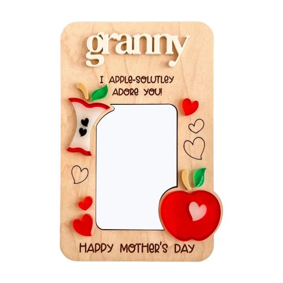 

Деревянная фоторамка Yousheng, магнит на холодильник, ручная работа, фрукты, цветы, рамка для семейных фотографий, держатель для фото, украшение на холодильник, подарок на День матери Apple