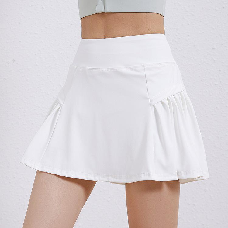 Women s Quick-Dry White Pleated Skirt for Tennis, Badminton, Yoga, and Running