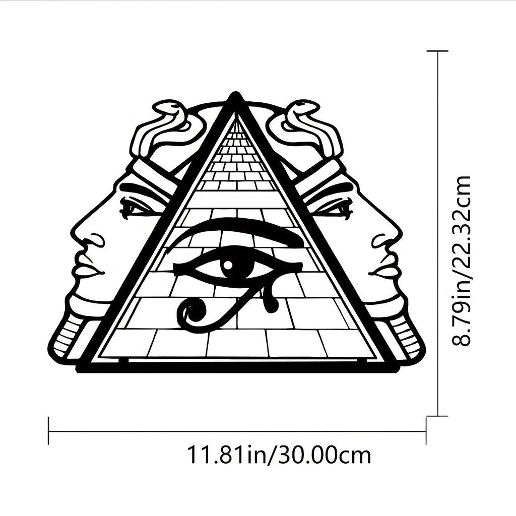 

1шт. Декор в виде пирамиды - Потрясающие настенные художественные украшения для внутренней гостиной, черный классический стиль светло-серый