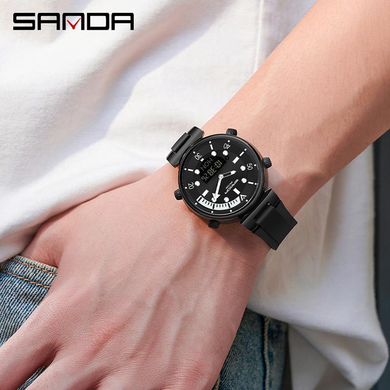SANDA Top Luxury Fashion Sport Men's Watches Waterproof Quartz Watch Casual Wristwatch for Male Clock Relogio Masculino 3122