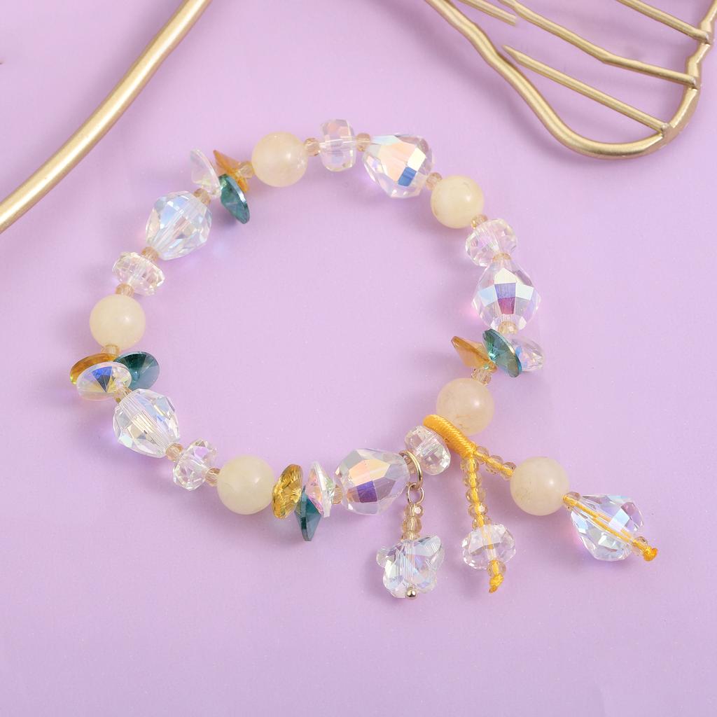 New Color Crystal Beaded Stone Elastic Jewelry Women's Pastoral Exquisite Simple Fashion Jewelry