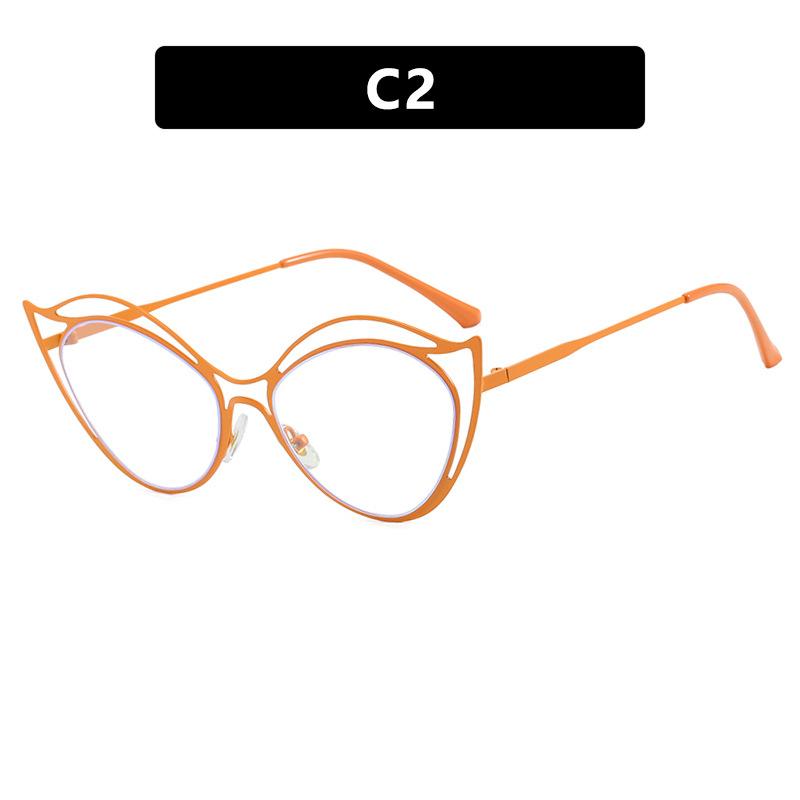 Metal Hollow Cat Eye Anti-blue Light Myopia Glasses Women 2025 New Personalized Vintage Eyeglasses Minus Diopter Eyewear