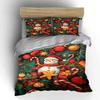 Christmas Snowman and Candy Decor Bedding Duvet Cover Set Duvet Cover Pillowcases  (1*Duvet Cover 2*Pillowcases, Without Duvet Insert)