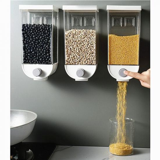 Cereal Dispenser Dry Food Coffee Beans Storage Container Wall-mounted Home Tools