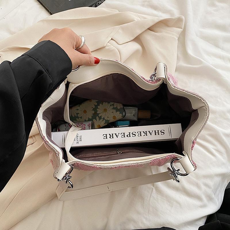 Canvas Large Capacity Bag Printed Women's Handheld Shoulder Tote Bag