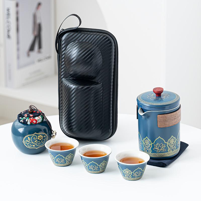 Portable Travel Tea Set Wholesale Outdoor Kung Fu Tea Set Quick Guest Cup Festival Chinese Business Gift Logo