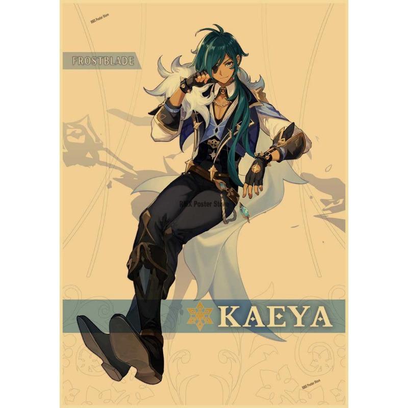 Genshin Impact Cartoon Character Posters Kraft Paper Prints Home Room Decor Study Bedroom Bar Cafe Wall Paintings Wall Stickers
