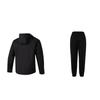 Under Armour Hooded Zip-Up Solid Color Long Sleeve Mid-Waist Elastic Pants Casual Sports Set Unisex sets Black 24600705-001+23600401-001