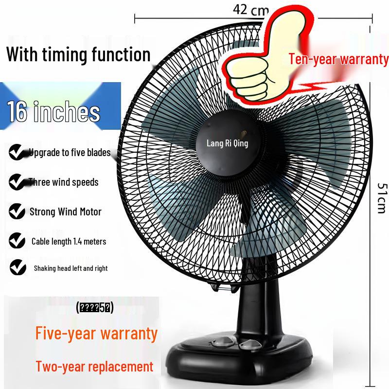Tichý 16palcový oscilační stolní ventilátor pro domácnost, kancelář, studentskou kolej nebo k použití u postele