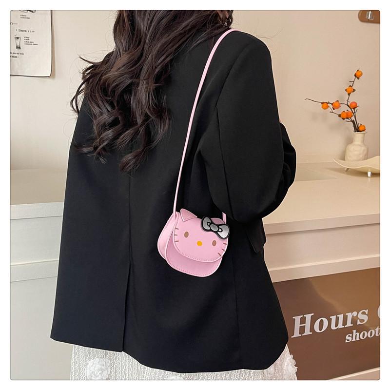 Hello Kitty Mini Bag for Girls Cute Cartoon Cat Shoulder Crossbody Bag Small Square Coin Purse KTB
