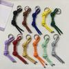 New DIY Leather Keychain Pendant Niche Simple Candy Color Leather Rope Woven Bag Pendant Is Versatile and Casual