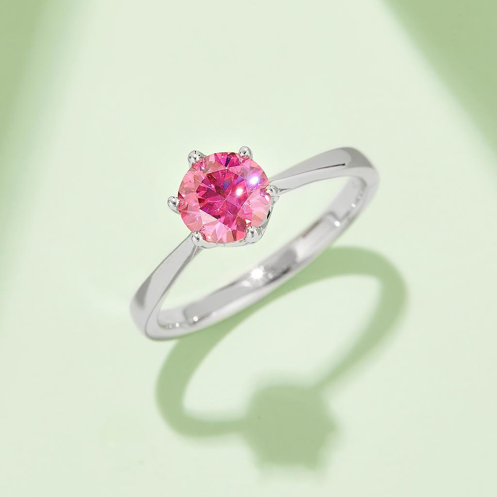 Minimalist Halo Shoulder Pave S925 Sterling Silver Rhodium Plated 1CT D Color Brilliant Cut GRA Certified Moissanite Ring