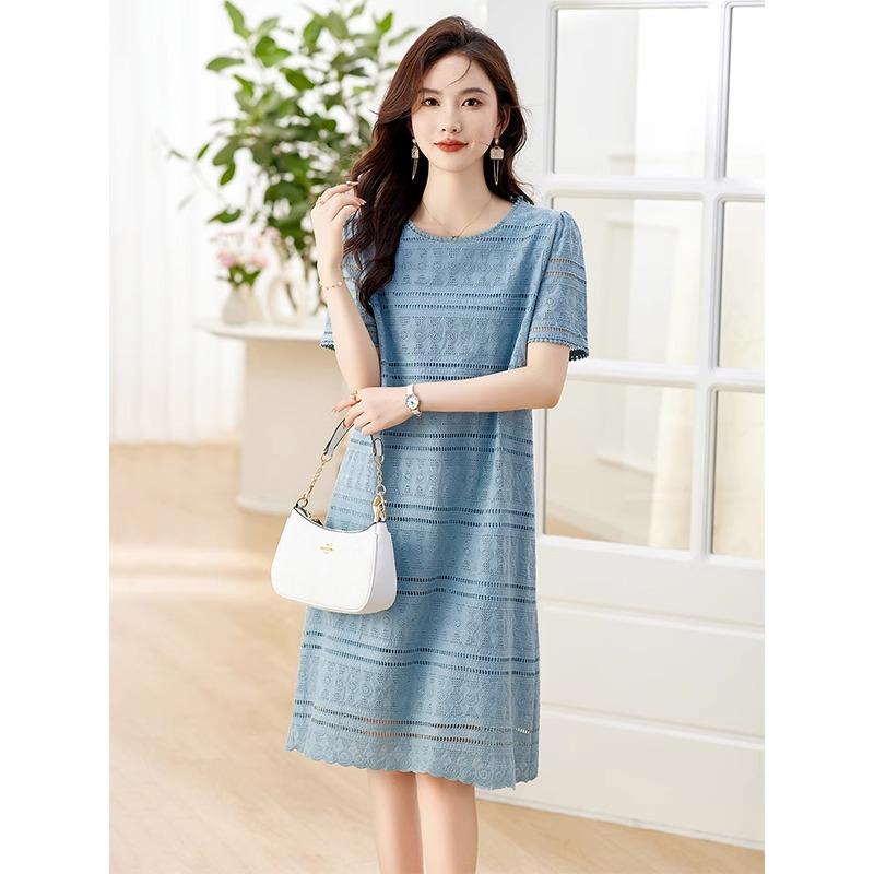 

Синее платье с короткими рукавами для женщин, летнее, новое, свободная драпировка, узкая прямая юбка 2XL синий