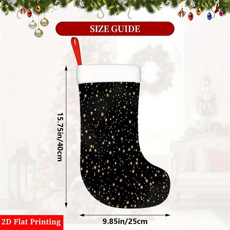 Christmas Decoration Fireplace Hanging stocking2D Flat Printing Christmas Decorative Socks Stars And Dots On a