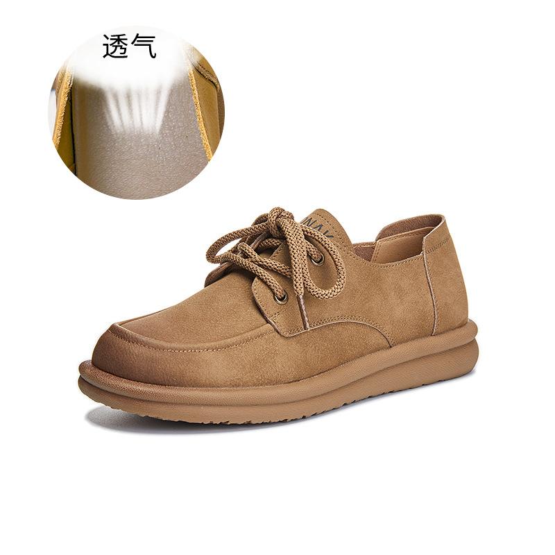 Genuine leather women's shoes 2025 spring new retro small leather shoes casual versatile single shoes women's flat commuting loafers women's