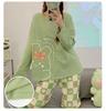 Women's Plus Size Cartoon Pajama Set: Long-Sleeve Spring/Fall Home Wear, Loose Fit, Suitable for Outdoors