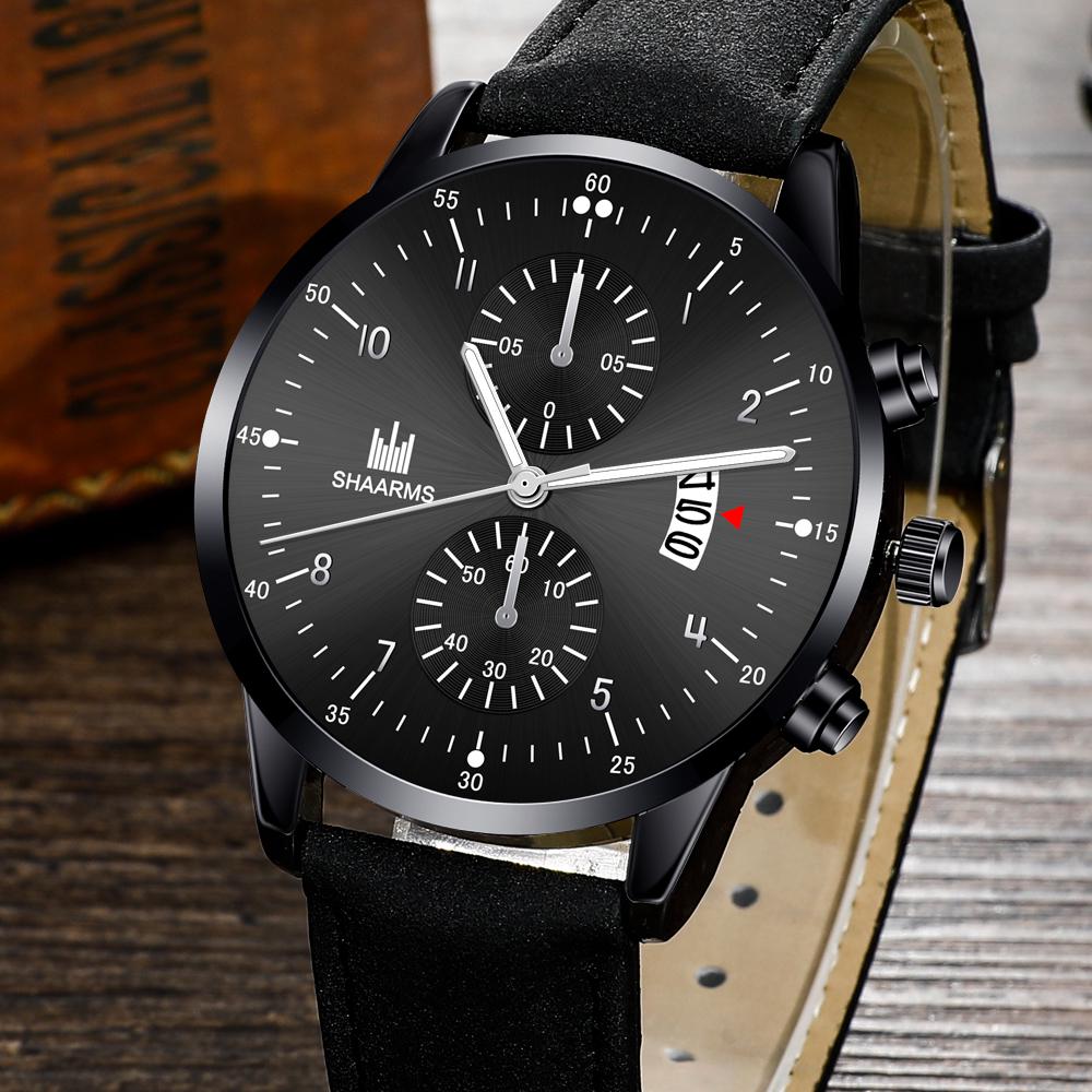 Buy Watch Men Casual Sport Watch Fashion Leather Strap Date Watches at