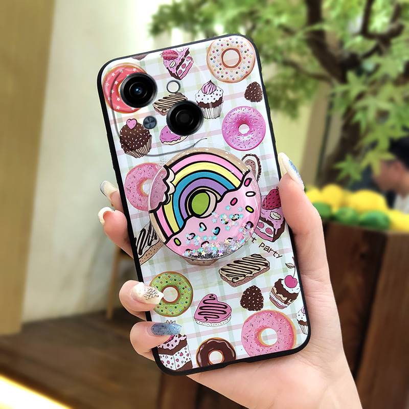 protective Rotatable stand Phone Case For Tecno POP9 4G/Spark GO 1/KL4 Waterproof TPU Skin feel silicone Glitter Durable